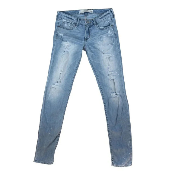 Abercrombie & Fitch Denim - ABERCROMBIE & FITCH || Women's Patchwork Skinny Jeans Light Wash Size 6 (28)